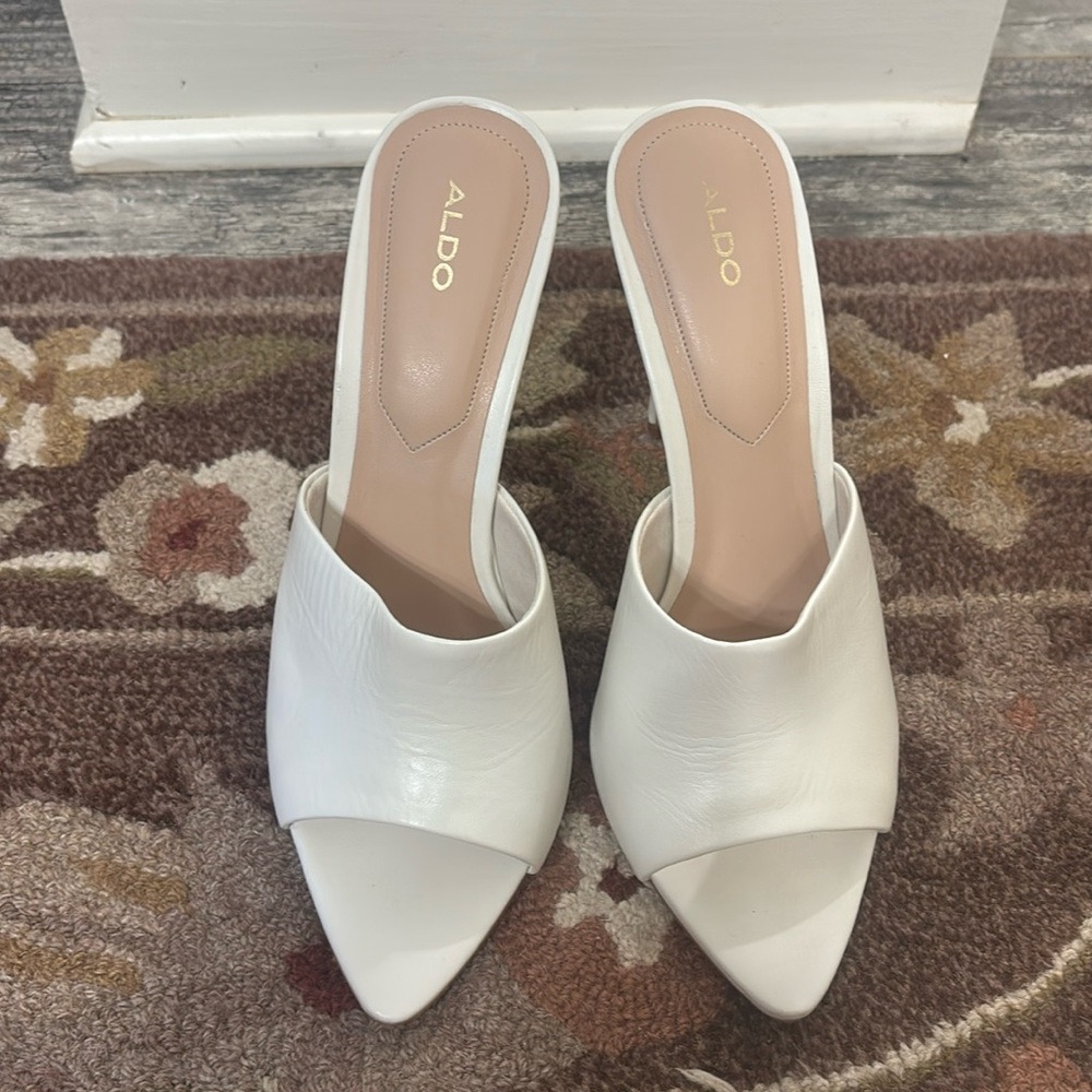 ALDO white 3 inch heels